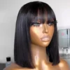 Sdd bone straight fringe human hair wig