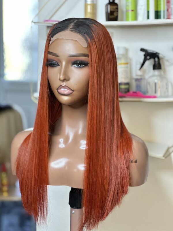 Baddie orange sdd 200g Vietnamese bone straight with closure wig. - Image 6