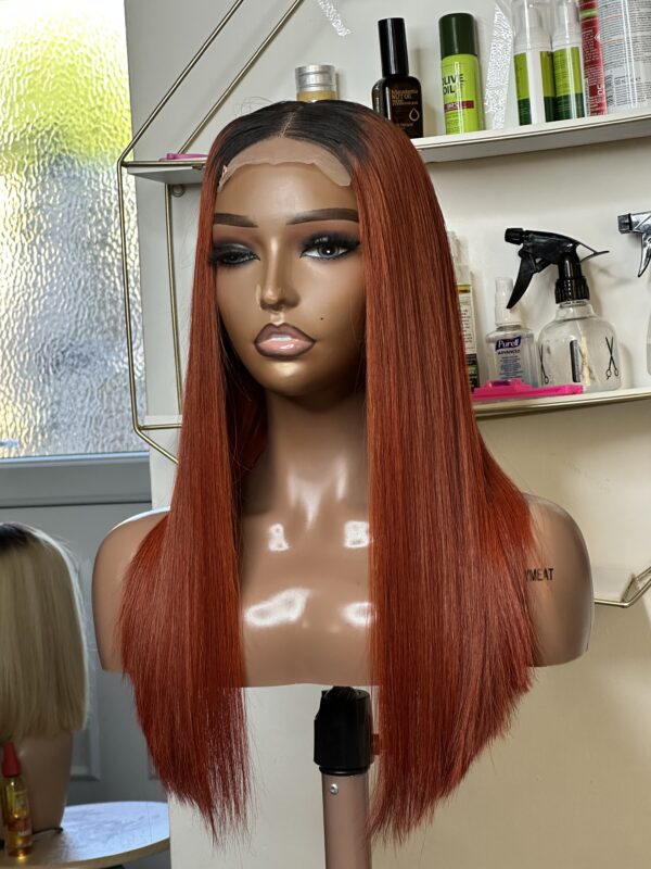 Baddie orange sdd 200g Vietnamese bone straight with closure wig. - Image 2