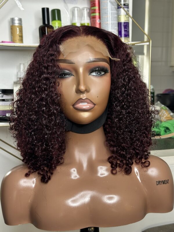 Baddie Julie 14” SDD vietnam wine pixie curls closure wig - Image 5