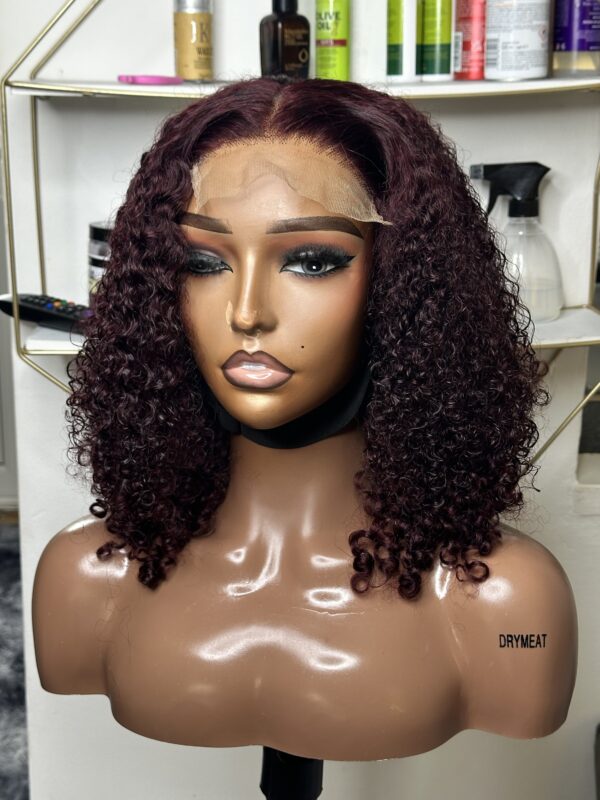 Baddie Julie 14” SDD vietnam wine pixie curls closure wig - Image 3