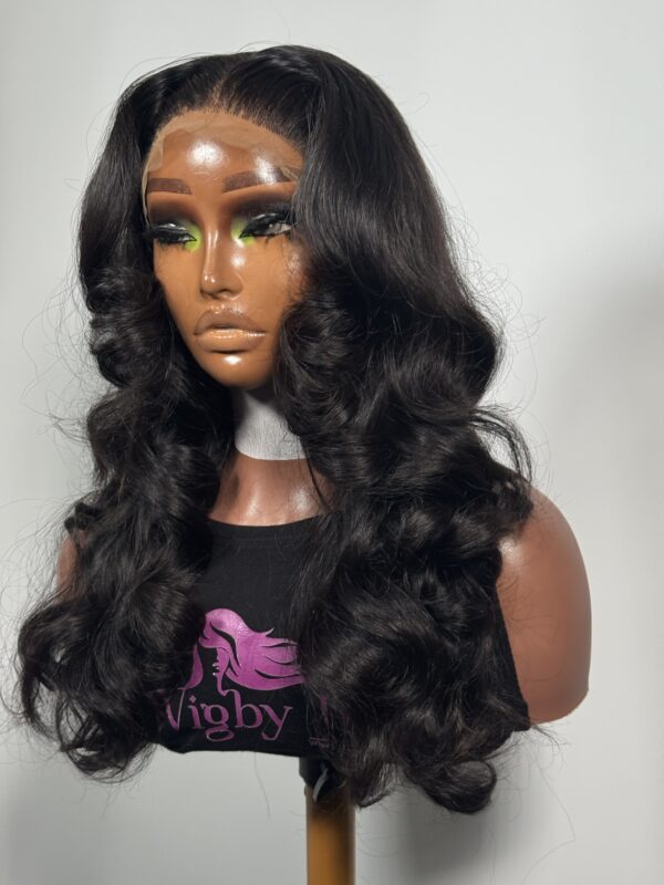 Celine Custom-Made 5x5 Pre-Plucked Vietnamese Bone Straight Wig with Bouncy Curls - Image 3