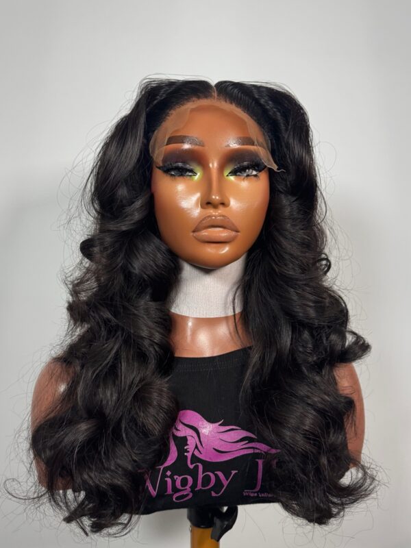 Celine Custom-Made 5x5 Pre-Plucked Vietnamese Bone Straight Wig with Bouncy Curls - Image 4