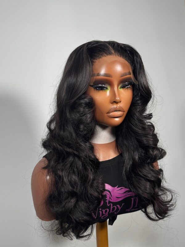 Celine Custom-Made 5x5 Pre-Plucked Vietnamese Bone Straight Wig with Bouncy Curls - Image 5