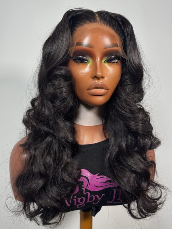 Celine Custom-Made 5x5 Pre-Plucked Vietnamese Bone Straight Wig with Bouncy Curls - Image 7