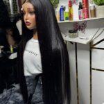 Kokie 300g bone straight 26” donor Vietnamese human hair wig with closure