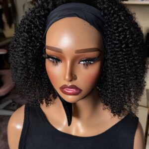 Human hair sdd kinky curl Headbands wig KC #NC 14"'