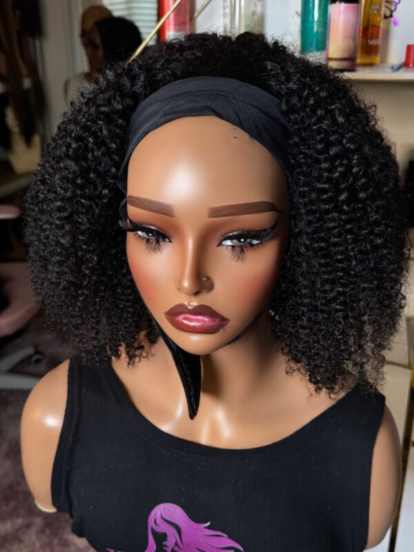 Human hair sdd kinky curl Headbands wig KC #NC 14"'