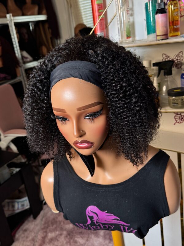 Human hair sdd kinky curl Headbands wig KC #NC 14"' - Image 4