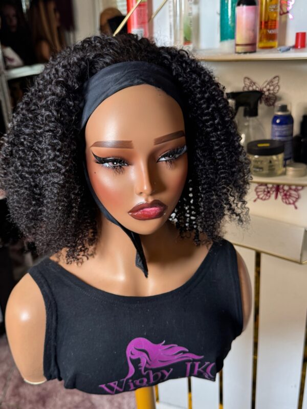 Human hair sdd kinky curl Headbands wig KC #NC 14"' - Image 3