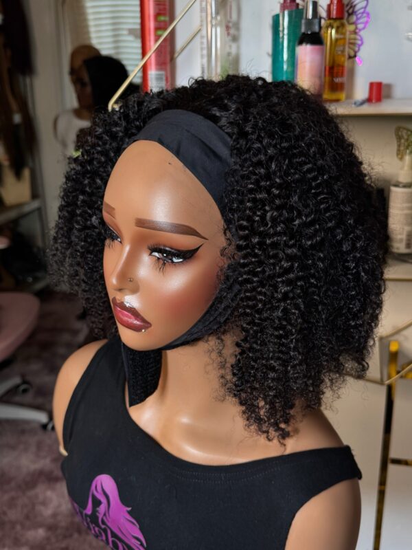 Human hair sdd kinky curl Headbands wig KC #NC 14"' - Image 2