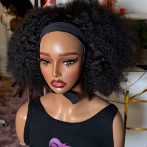 Human hair Headbands Bob wig Afro #NC 14"
