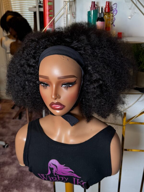 Human hair Headbands Bob wig Afro #NC 14"