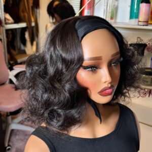 100% Human hair Headbands Bob wig Loose Body #NC 14"