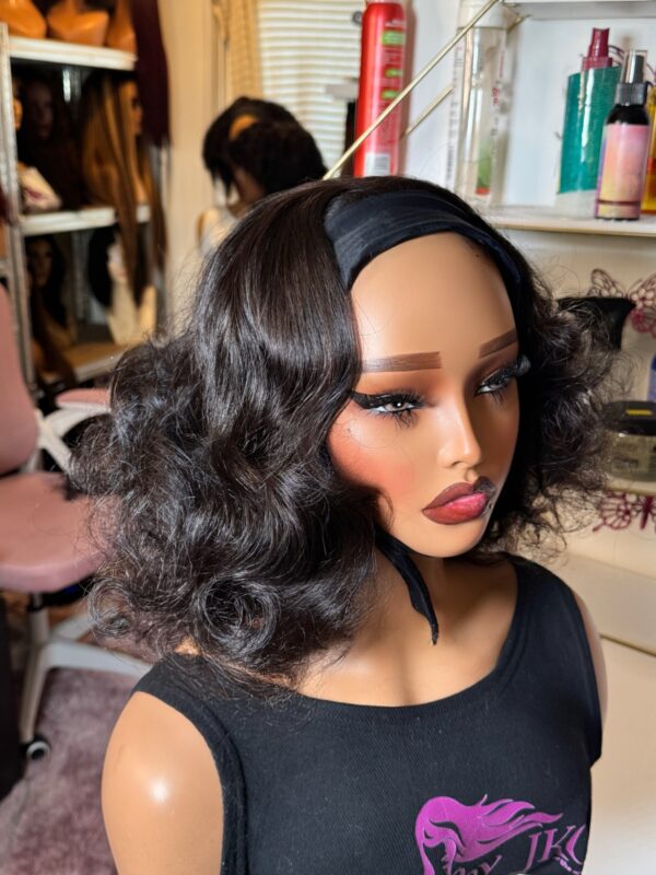 100% Human hair Headbands Bob wig Loose Body #NC 14"
