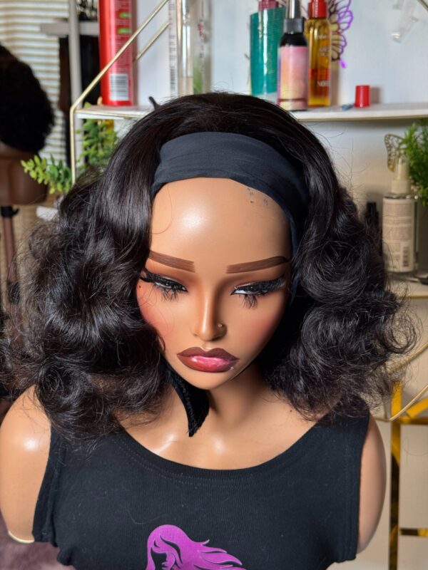 100% Human hair Headbands Bob wig Loose Body #NC 14" - Image 2