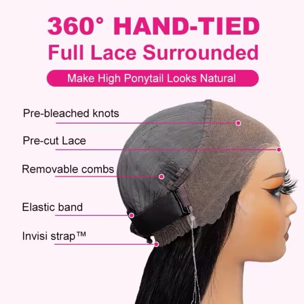 250% 360 transparent wear go glueless wig kinky curly 20inch - Image 8