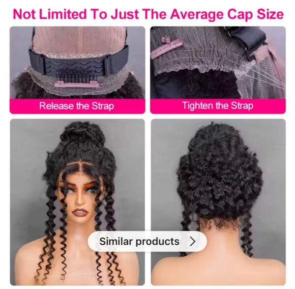 250% 360 transparent wear go glueless wig kinky curly 20inch - Image 9