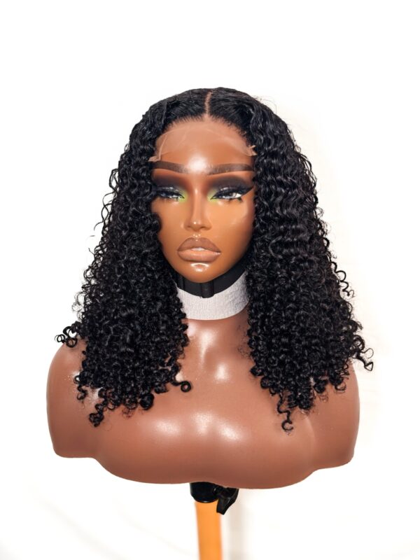 Bella 18” Pre-Plucked Pissy Curls Human Hair Wig with 5x5 Closure