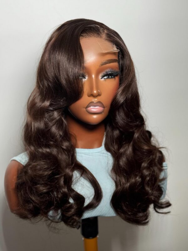 Imade custom-made 22” Dark Brown Closure Wig (4x4, Color 4#)