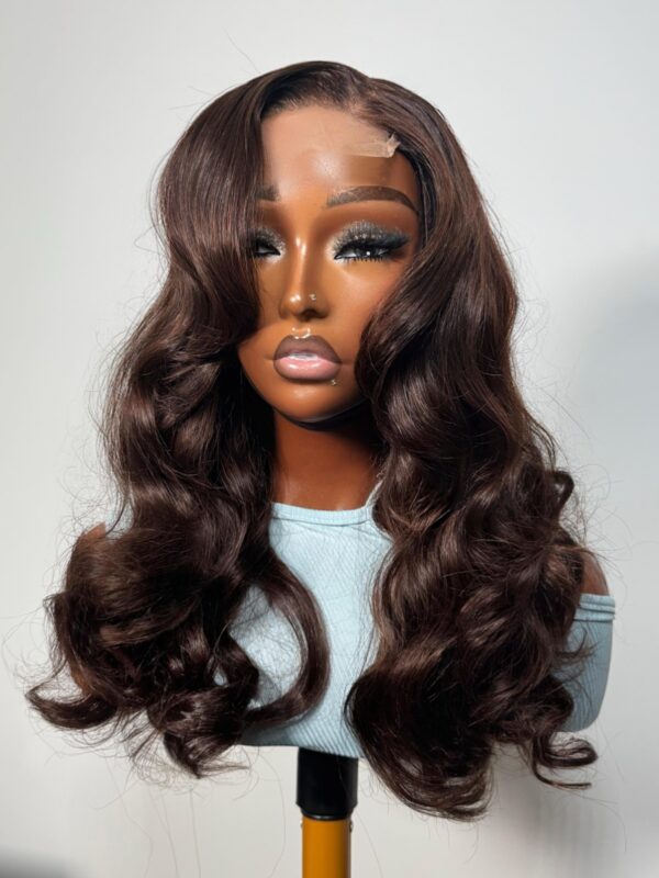 Imade custom-made 22” Dark Brown Closure Wig (4x4, Color 4#) - Image 3
