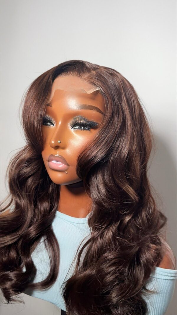 Imade custom-made 22” Dark Brown Closure Wig (4x4, Color 4#) - Image 5
