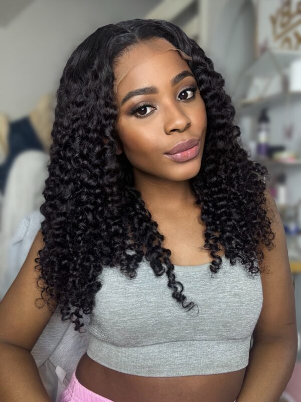 BELLA NOIR 5x5 GLUELESS TRANSPARENT LACE WIG – 18” PIXIE CURLS | SDD VIRGIN HUMAN HAIR WIG - Image 6