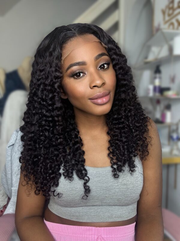 BELLA NOIR 5x5 GLUELESS TRANSPARENT LACE WIG – 18” PIXIE CURLS | SDD VIRGIN HUMAN HAIR WIG - Image 2