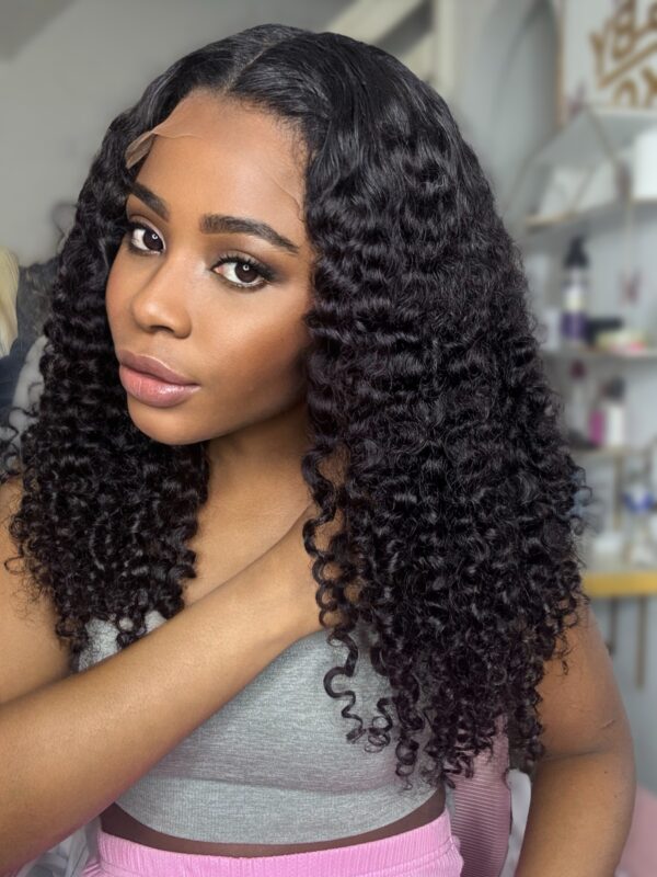 BELLA NOIR 5x5 GLUELESS TRANSPARENT LACE WIG – 18” PIXIE CURLS | SDD VIRGIN HUMAN HAIR WIG - Image 5