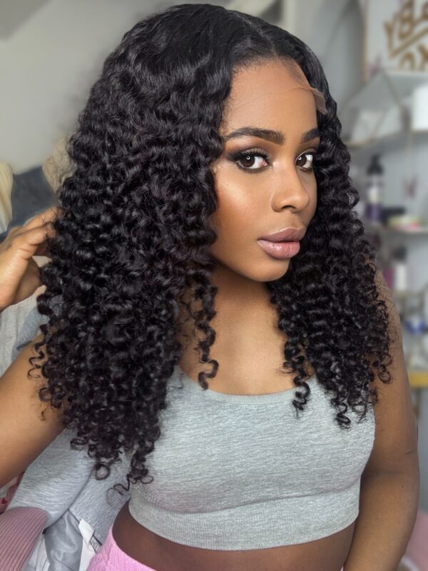 BELLA NOIR 5x5 GLUELESS TRANSPARENT LACE WIG – 18” PIXIE CURLS | SDD VIRGIN HUMAN HAIR WIG - Image 3