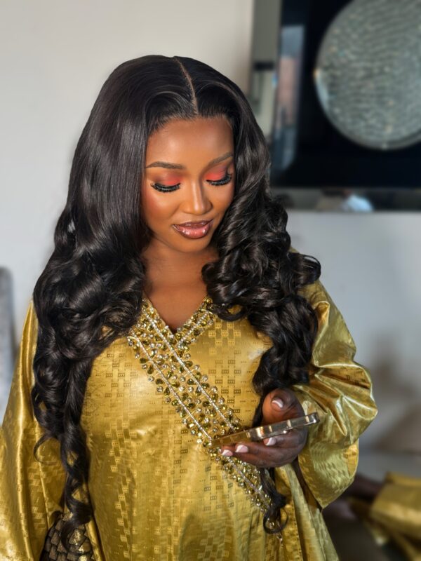 HAJA JAKO – PRE-STYLED GLUELESS WIG MADE WITH RAW SINGLE DONOR HAIR, TONED KNOTS, AND HD LACE - Image 4