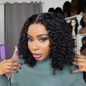 Tiffany – Natural raw donor  custom made  pixie human Hair 2x4 Wig